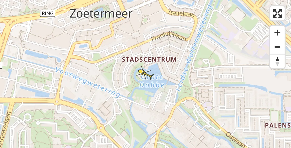 Routekaart van de vlucht: Lifeliner 2 naar Zoetermeer