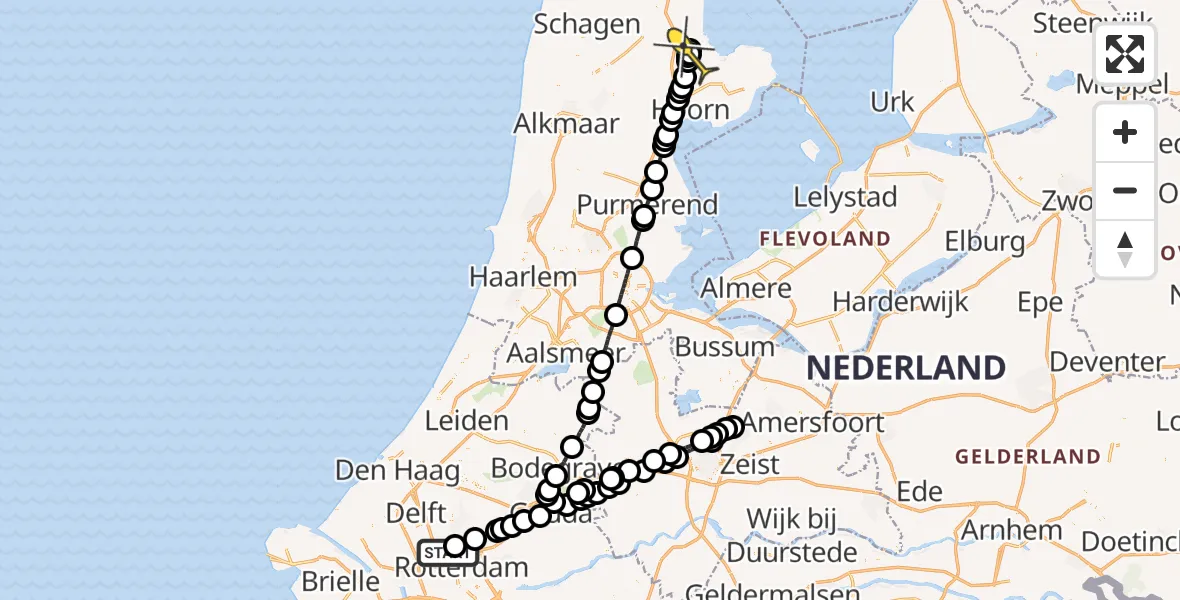 Routekaart van de vlucht: Lifeliner 2 naar Opperdoes