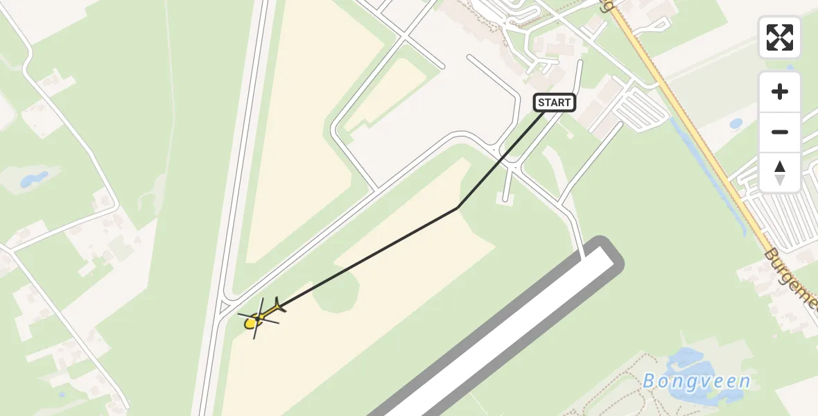 Routekaart van de vlucht: Traumahelikopter naar Groningen Airport Eelde