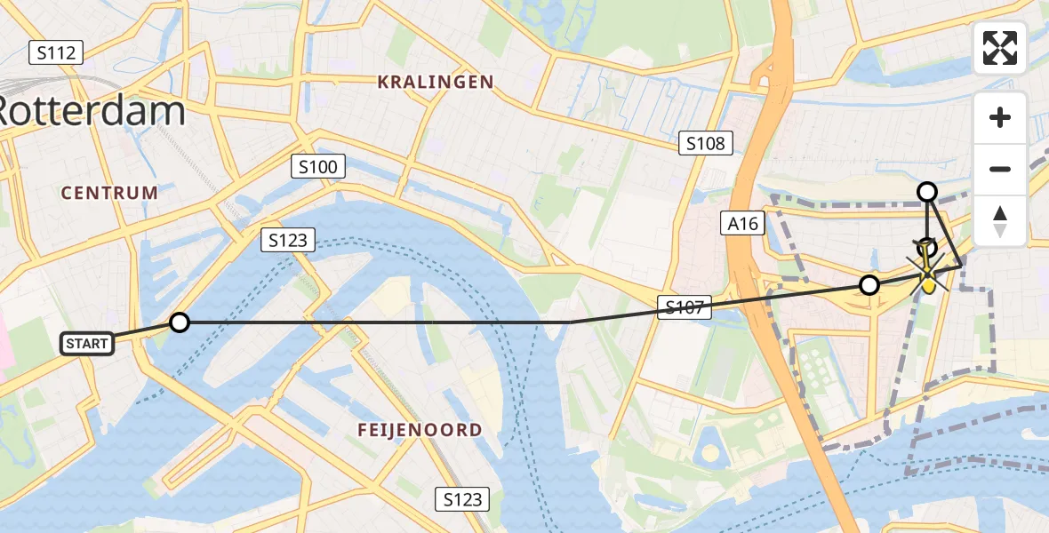 Routekaart van de vlucht: Lifeliner 2 naar Capelle aan den IJssel