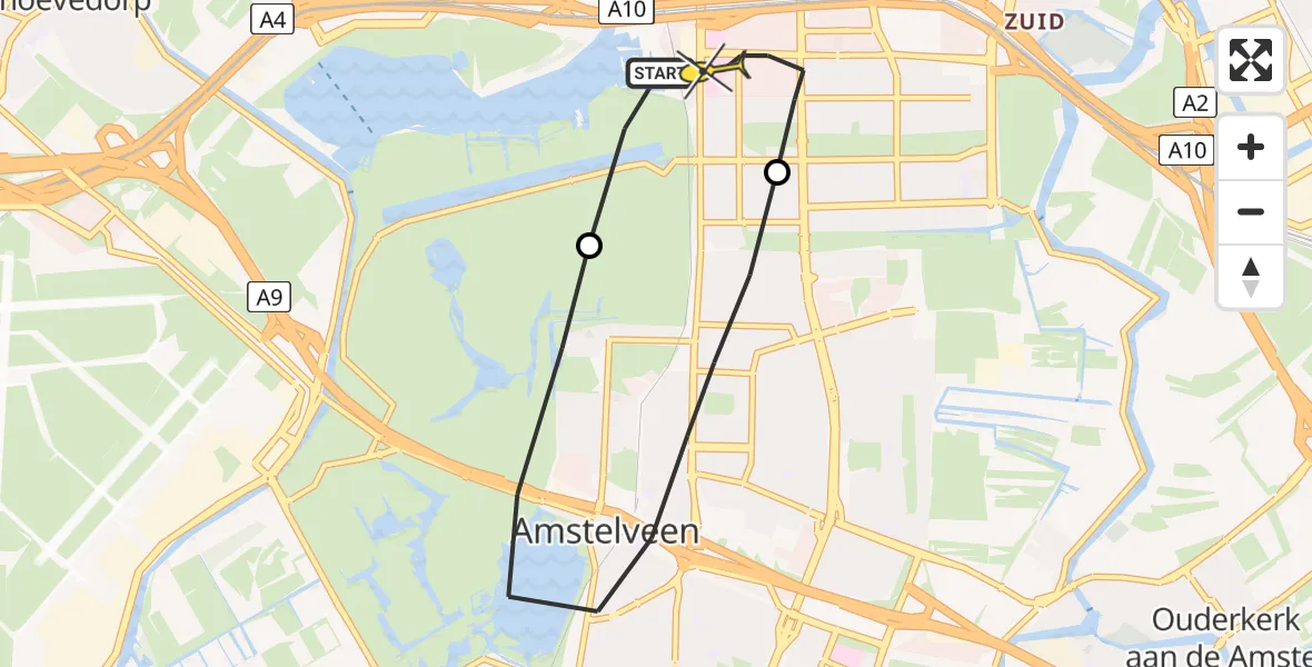 Routekaart van de vlucht: Lifeliner 1 naar VU Medisch Centrum Amsterdam