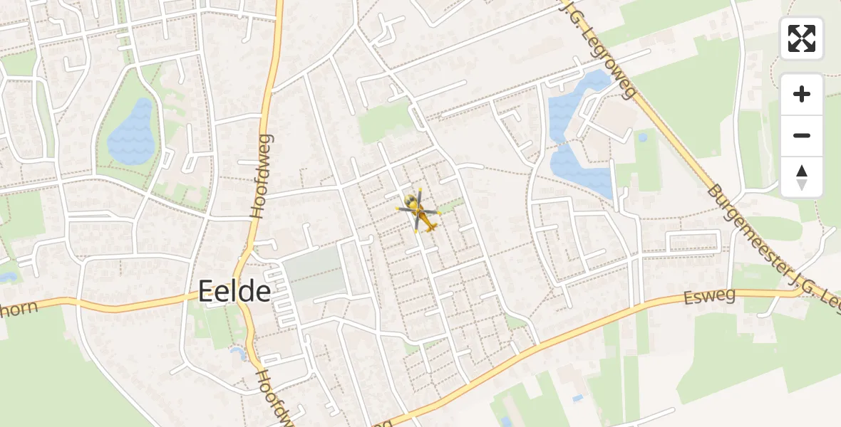 Vluchtroute Traumahelikopter Eelde - Eelde, 08 augustus 2022, 11:35