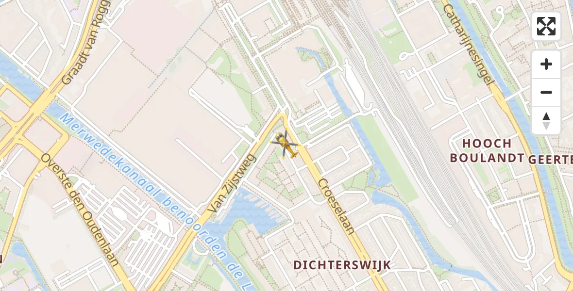 Vluchtroute Traumahelikopter Utrecht - Utrecht, 08 augustus 2022, 18:42