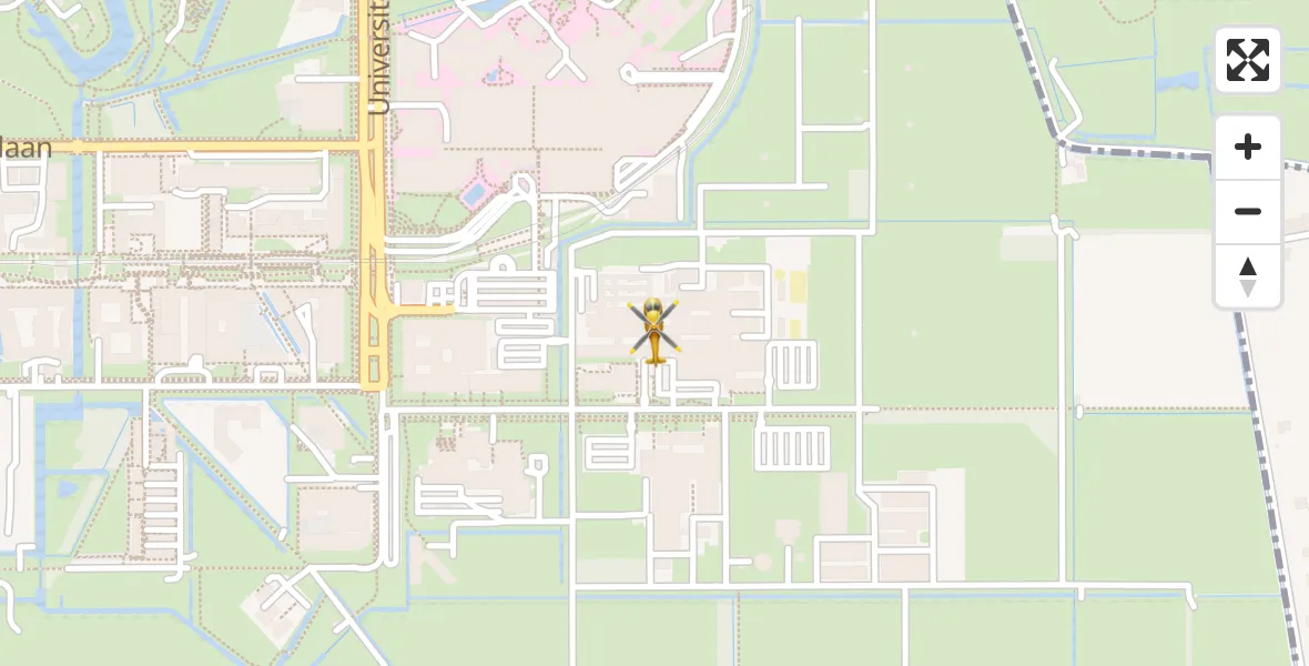 Vluchtroute Traumahelikopter Universitair Medisch Centrum Utrecht - Universitair Medisch Centrum Utrecht, 08 augustus 2022, 19:40