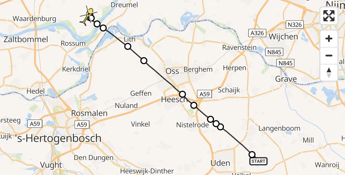 Routekaart van de vlucht: Lifeliner 3 naar Varik