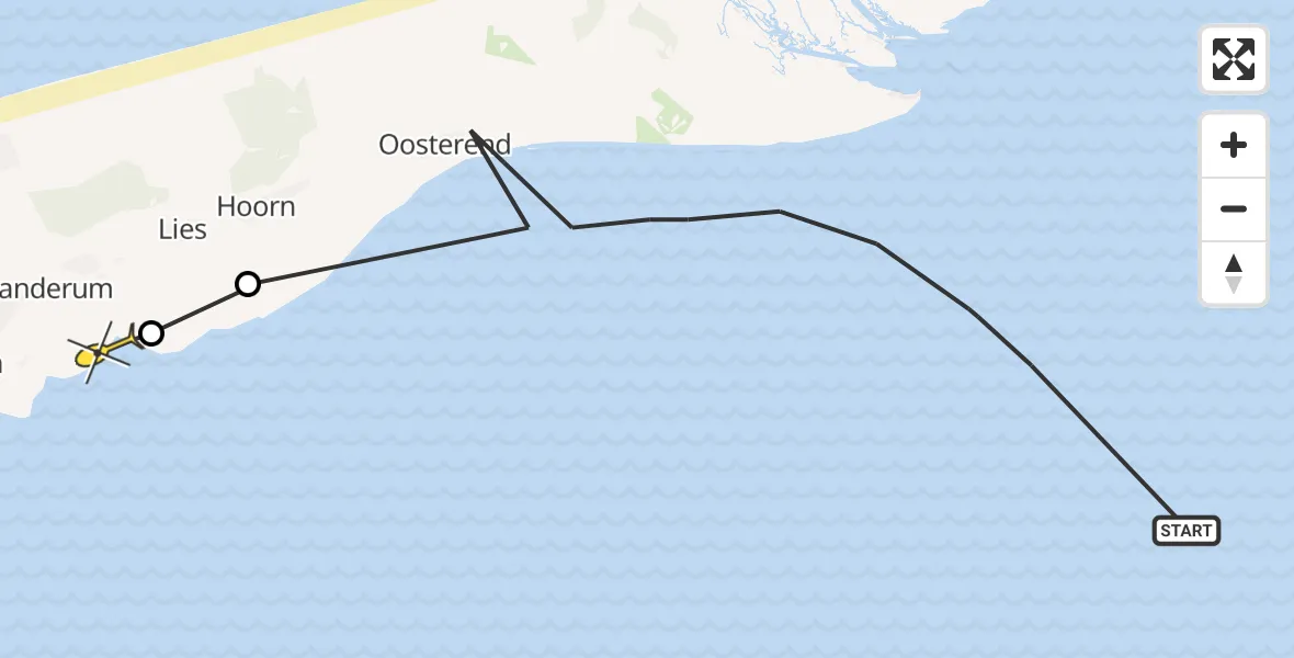 Routekaart van de vlucht: Ambulancehelikopter naar Formerum