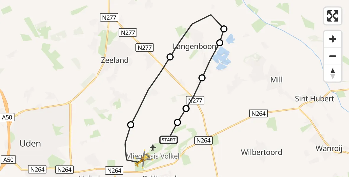 Vluchtroute Traumahelikopter Vliegbasis Volkel - Vliegbasis Volkel, 10 augustus 2022, 08:31
