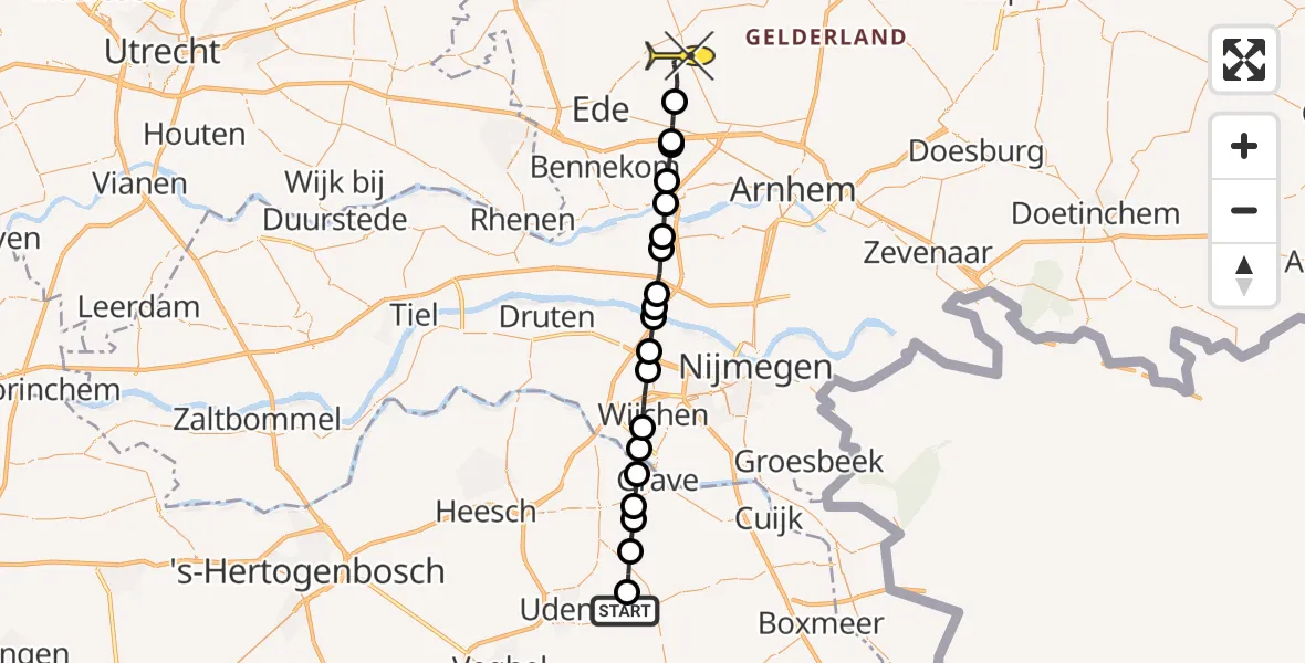 Routekaart van de vlucht: Lifeliner 3 naar Otterlo