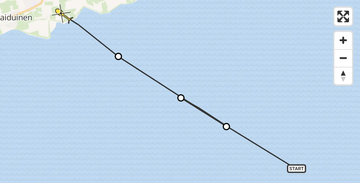 Routekaart van de vlucht: Ambulancehelikopter naar Landerum