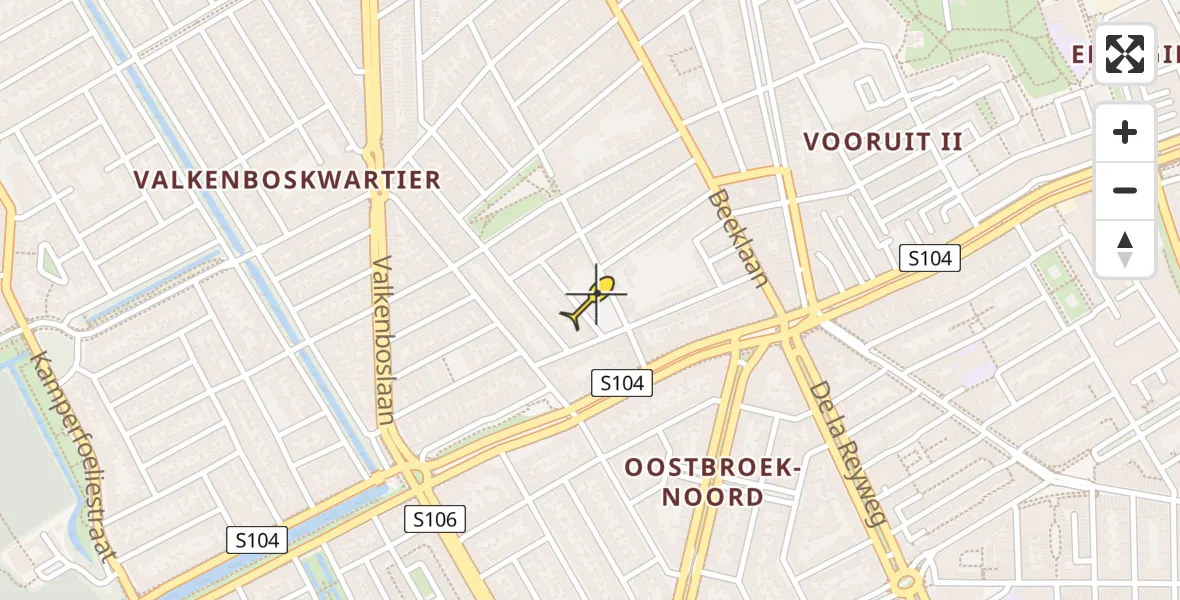 Routekaart van de vlucht: Lifeliner 1 naar Den Haag