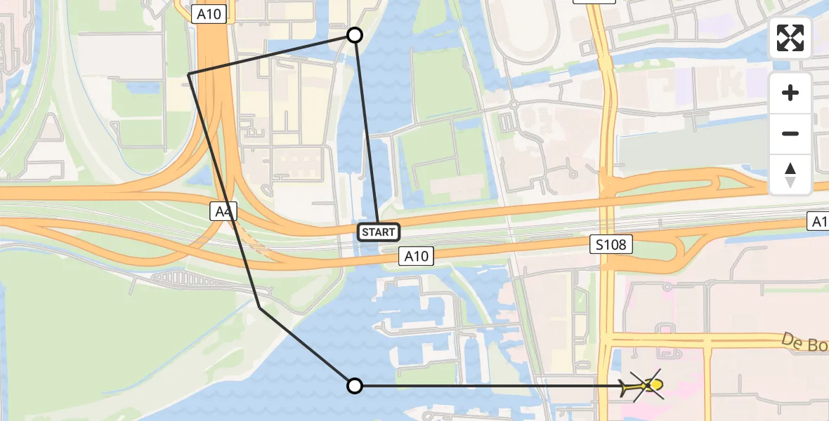 Routekaart van de vlucht: Lifeliner 1 naar VU Medisch Centrum Amsterdam