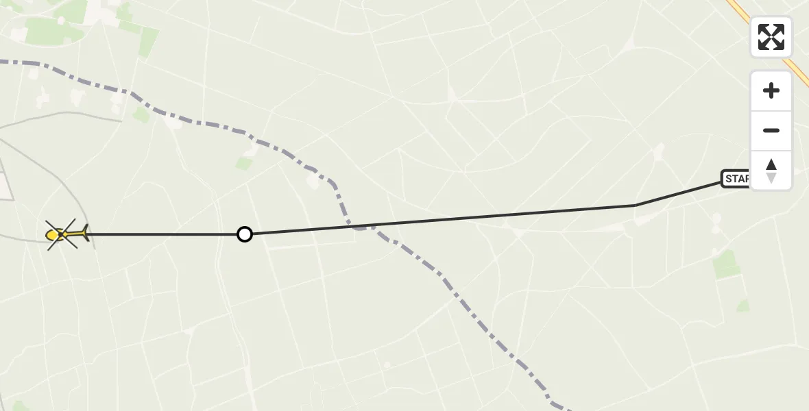Routekaart van de vlucht: Politiehelikopter naar Putten