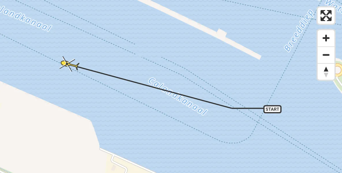 Routekaart van de vlucht: Politiehelikopter naar Europoort