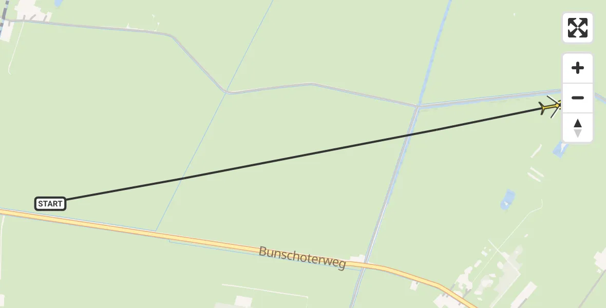 Routekaart van de vlucht: Politiehelikopter naar Nijkerk