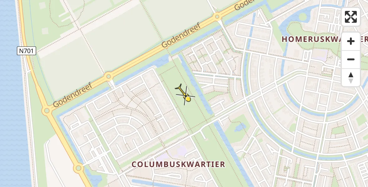 Routekaart van de vlucht: Lifeliner 1 naar Almere