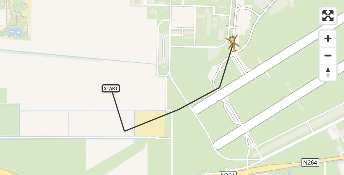 Vluchtroute Traumahelikopter Vliegbasis Volkel - Vliegbasis Volkel, 11 augustus 2022, 23:56