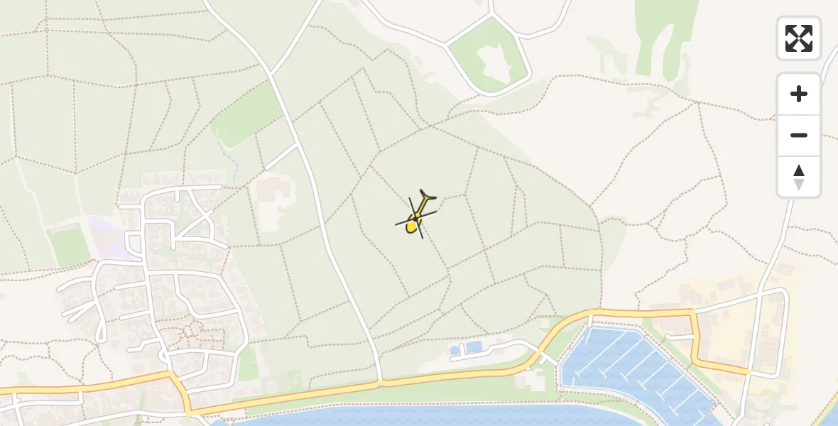 Routekaart van de vlucht: Ambulancehelikopter naar Vlieland Heliport