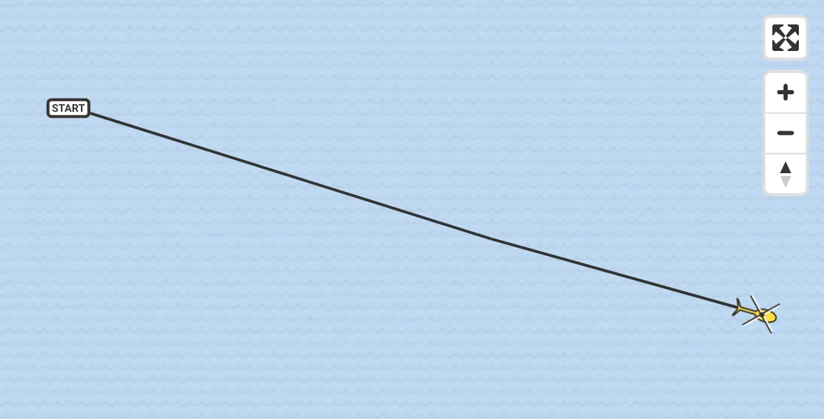 Routekaart van de vlucht: Ambulancehelikopter naar West-Terschelling
