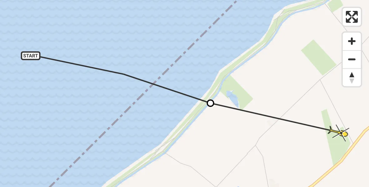 Routekaart van de vlucht: Ambulancehelikopter naar Sexbierum