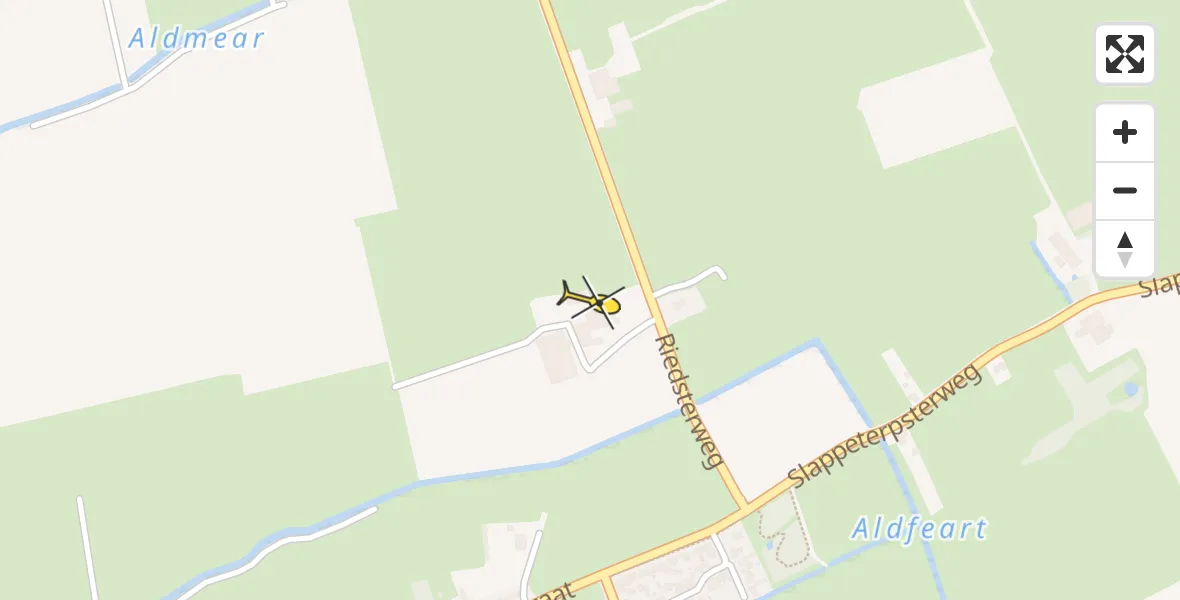 Routekaart van de vlucht: Ambulancehelikopter naar Peins