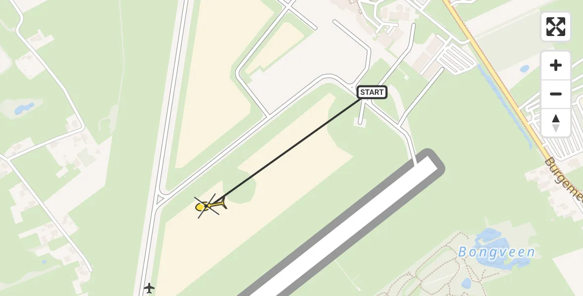 Routekaart van de vlucht: Traumahelikopter naar Groningen Airport Eelde