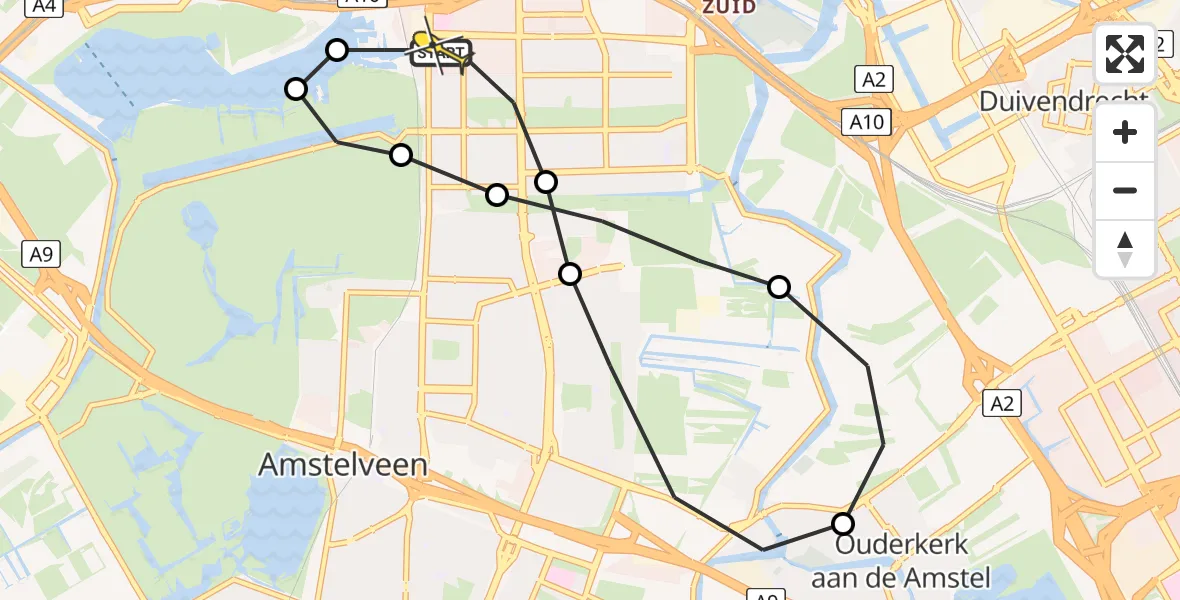 Routekaart van de vlucht: Lifeliner 1 naar VU Medisch Centrum Amsterdam