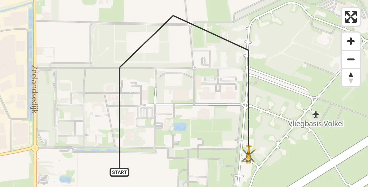 Vluchtroute Traumahelikopter Vliegbasis Volkel - Vliegbasis Volkel, 15 augustus 2022, 10:18
