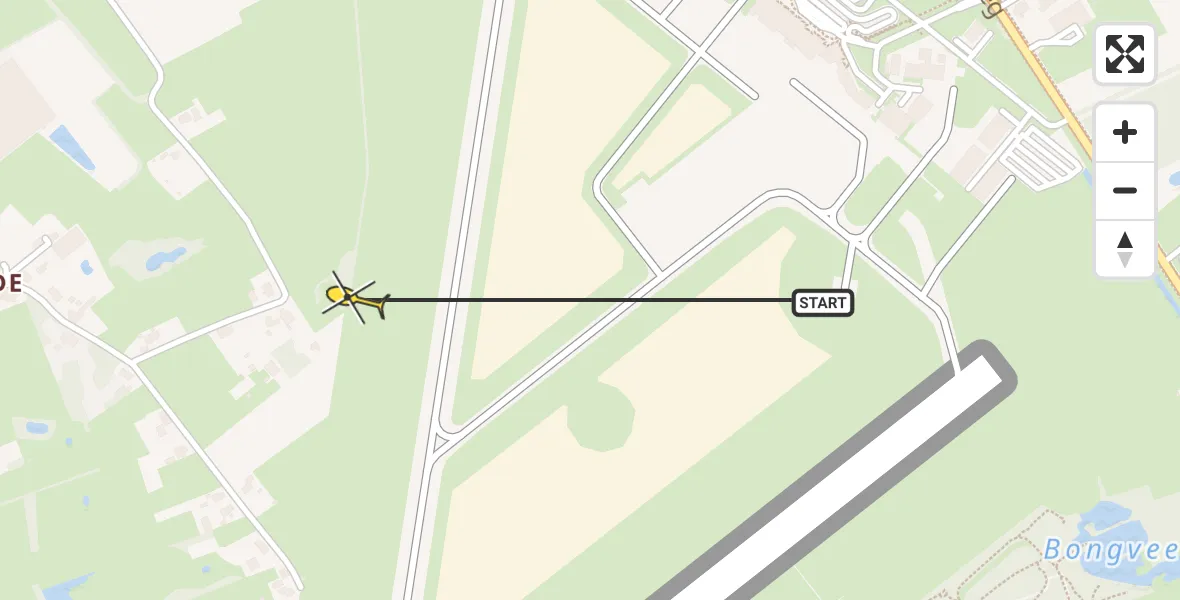 Routekaart van de vlucht: Traumahelikopter naar Groningen Airport Eelde