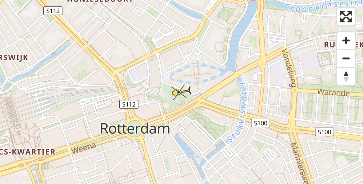 Routekaart van de vlucht: Lifeliner 2 naar Rotterdam