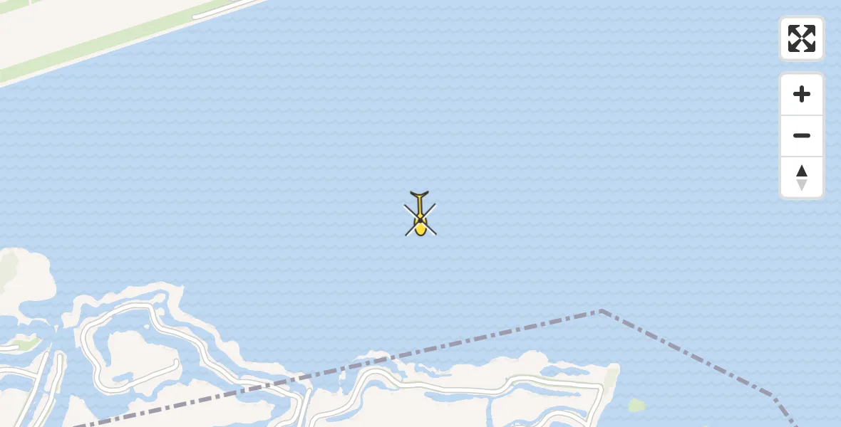 Routekaart van de vlucht: Politiehelikopter naar Kraggenburg