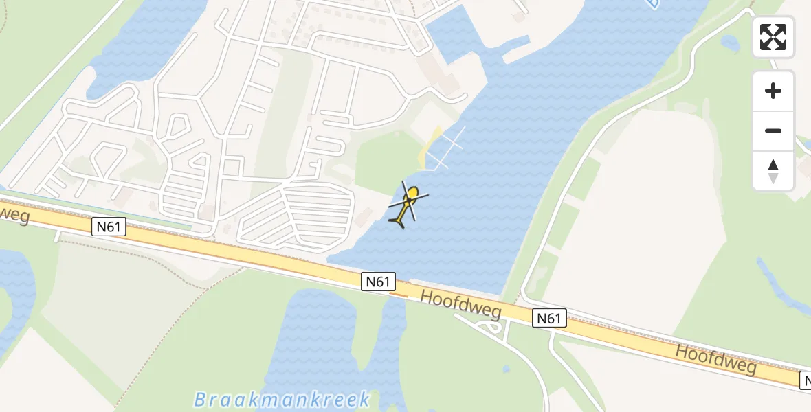 Routekaart van de vlucht: Lifeliner 2 naar Hoek