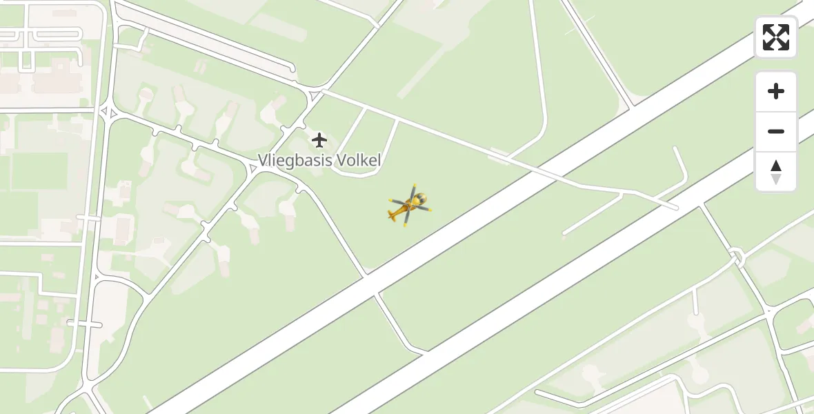 Vluchtroute Traumahelikopter Vliegbasis Volkel - Vliegbasis Volkel, 17 augustus 2022, 10:09