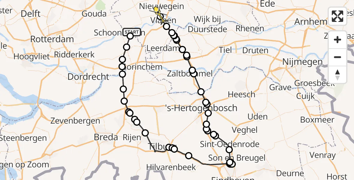Routekaart van de vlucht: Politiehelikopter naar IJsselstein