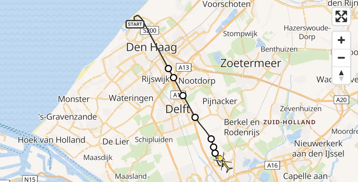 Routekaart van de vlucht: Lifeliner 2 naar Rotterdam The Hague Airport