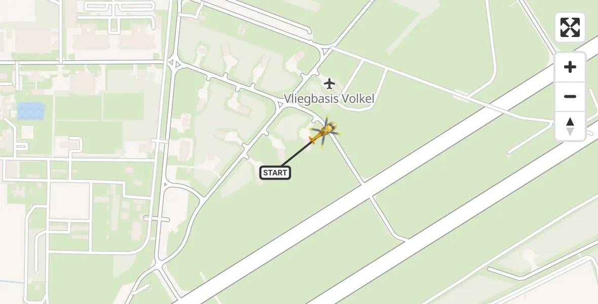 Vluchtroute Traumahelikopter Vliegbasis Volkel - Vliegbasis Volkel, 17 augustus 2022, 19:11