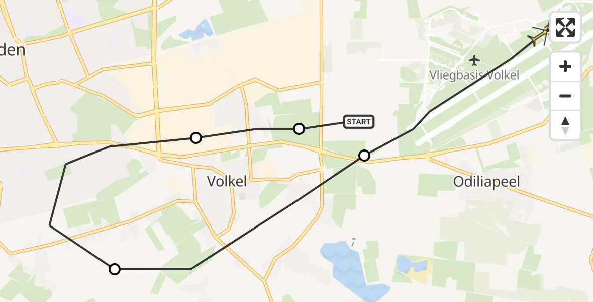 Routekaart van de vlucht: Lifeliner 3 naar Volkel