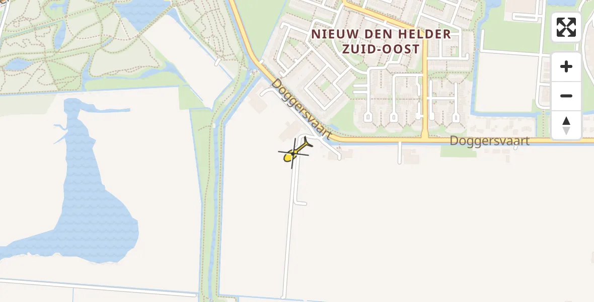 Routekaart van de vlucht: Traumahelikopter naar Den Helder