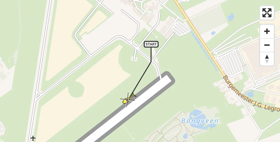 Routekaart van de vlucht: Traumahelikopter naar Groningen Airport Eelde