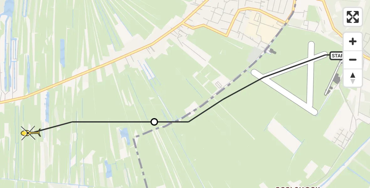 Routekaart van de vlucht: Politiehelikopter naar Loosdrecht