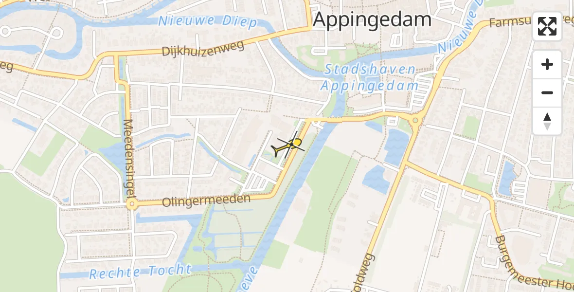 Routekaart van de vlucht: Lifeliner 4 naar Appingedam