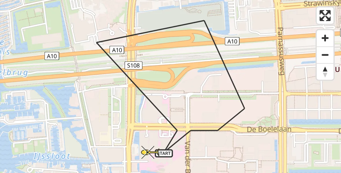 Routekaart van de vlucht: Lifeliner 1 naar VU Medisch Centrum Amsterdam