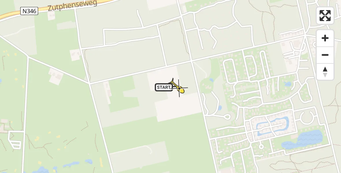 Routekaart van de vlucht: Politiehelikopter naar Lochem