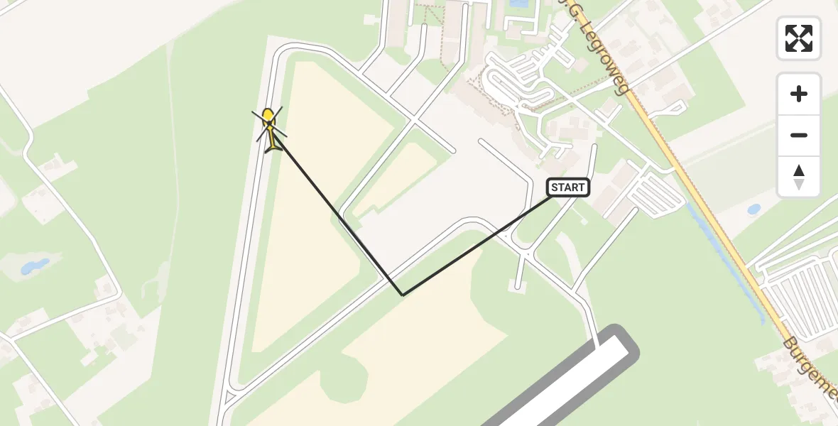 Routekaart van de vlucht: Traumahelikopter naar Groningen Airport Eelde