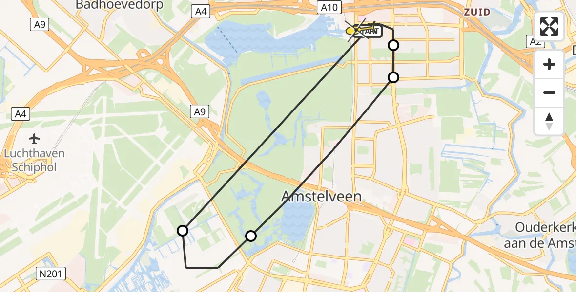 Routekaart van de vlucht: Lifeliner 1 naar VU Medisch Centrum Amsterdam