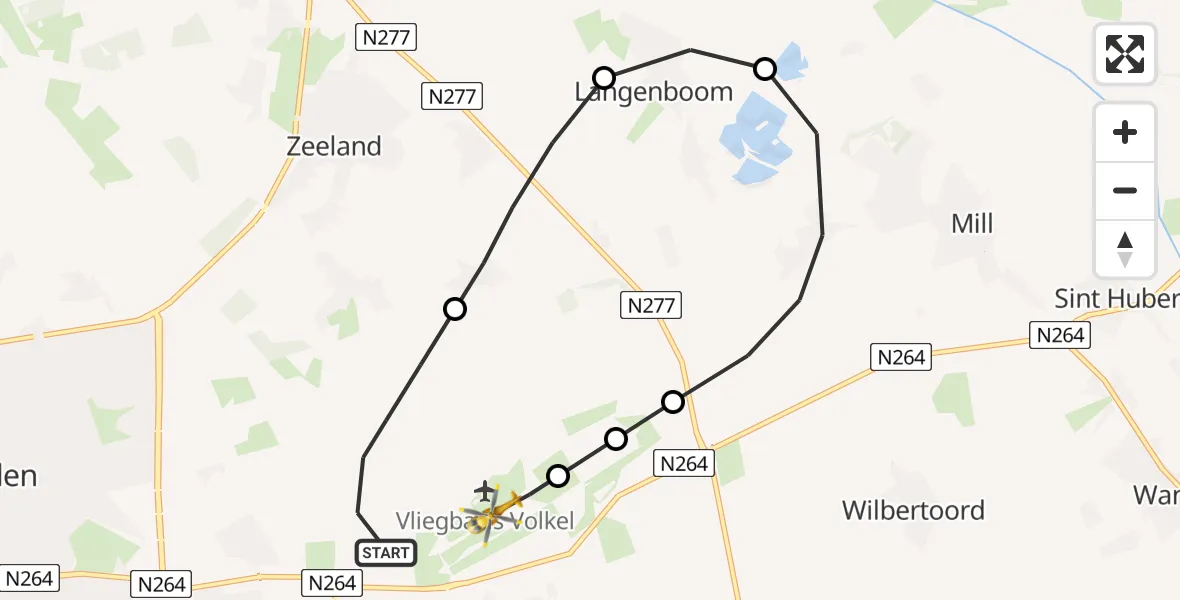 Vluchtroute Traumahelikopter Vliegbasis Volkel - Vliegbasis Volkel, 23 augustus 2022, 20:28