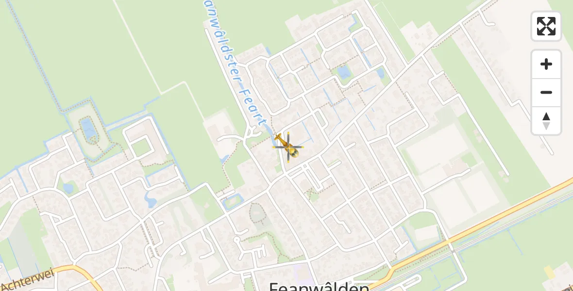 Vluchtroute Traumahelikopter Feanwâlden - Feanwâlden, 24 augustus 2022, 04:47