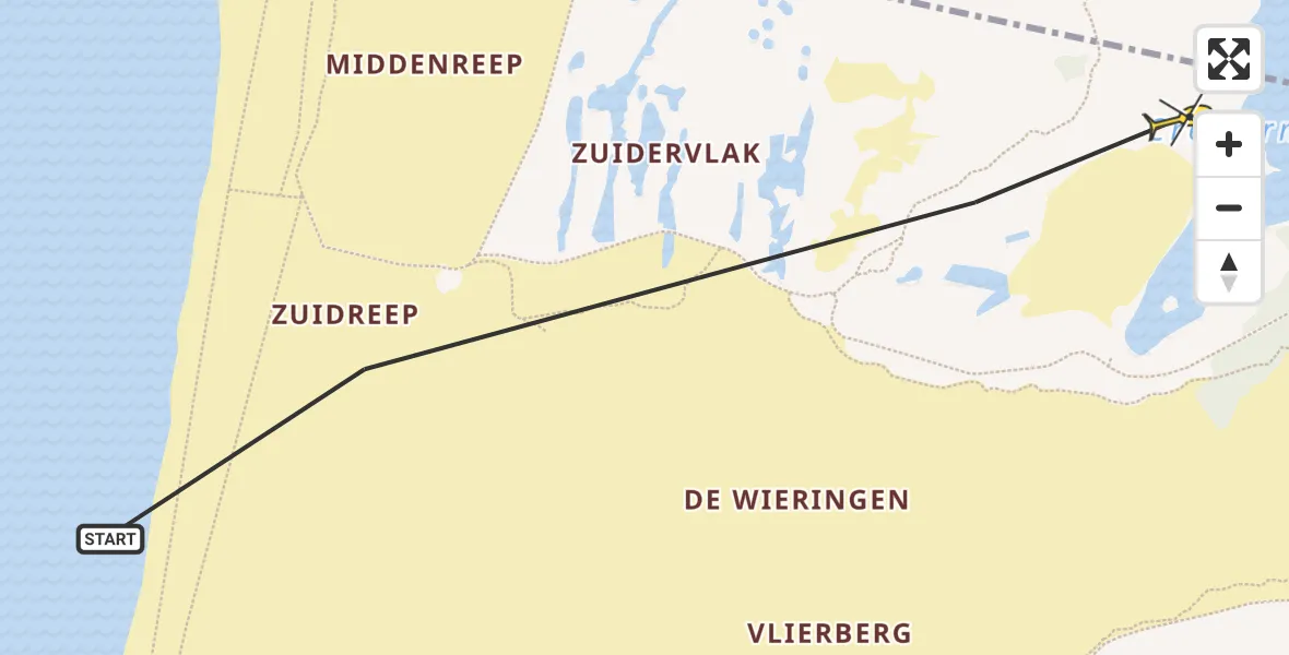 Routekaart van de vlucht: Politiehelikopter naar Overveen