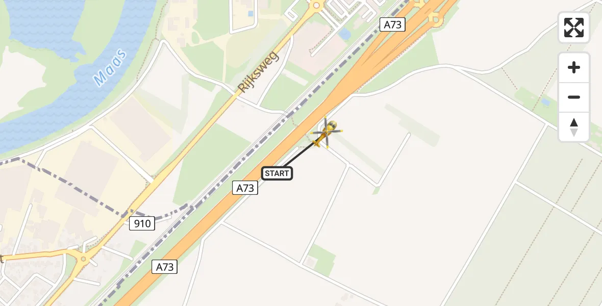 Vluchtroute Traumahelikopter Sint Odiliënberg - Sint Odiliënberg, 24 augustus 2022, 14:38
