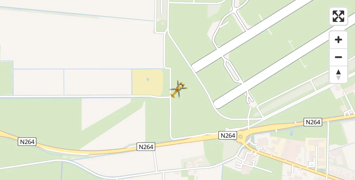 Vluchtroute Traumahelikopter Vliegbasis Volkel - Vliegbasis Volkel, 25 augustus 2022, 04:02