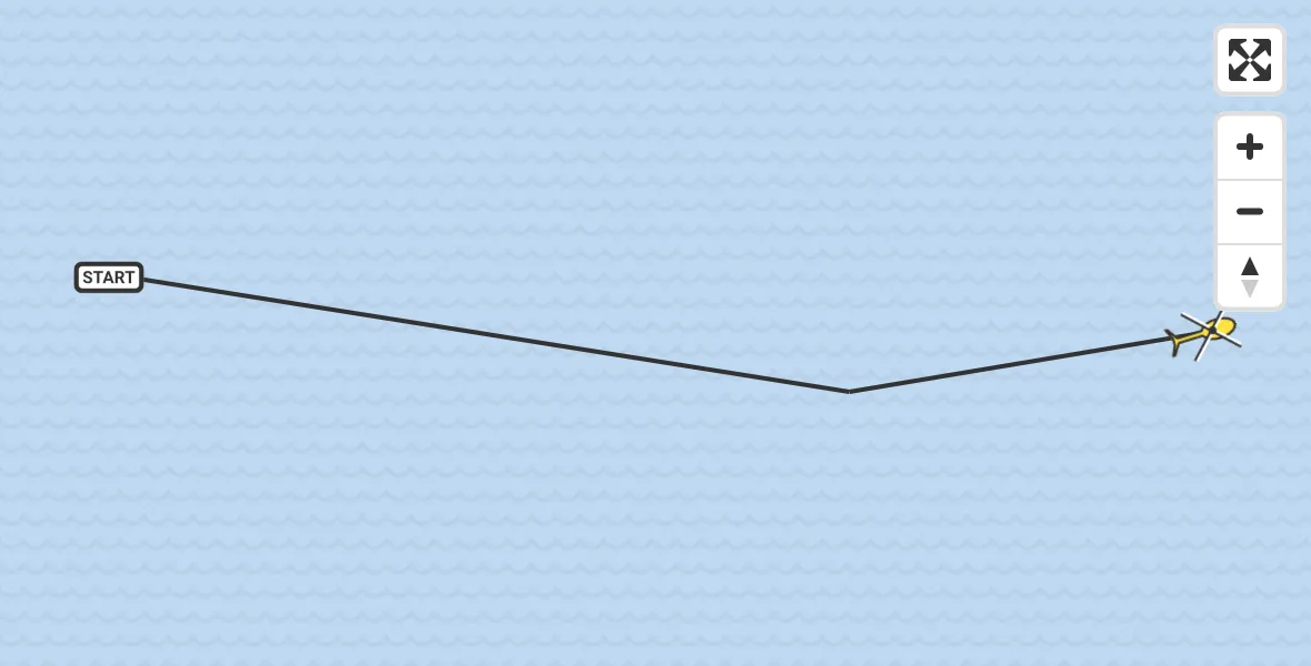 Routekaart van de vlucht: Ambulancehelikopter naar West-Terschelling